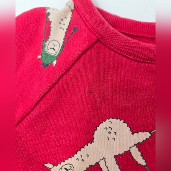 HANNA ANDERSSON RED DRESS FUNNY LLAMA PRINT WINTER HATS TODDLER GIRLS 3T COTTON - Picture 6 of 15